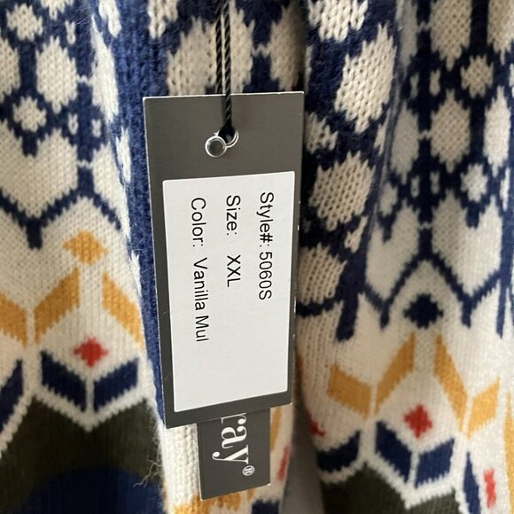 NWT Paisley & Gray Sweater Womens XL Knit Geometric Pullover Mock Neck L/S - Picture 2 of 11